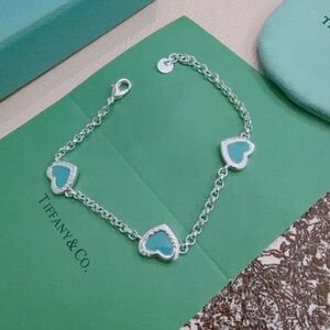 Tiffany & Co. Silver and Blue Heart Bracelet